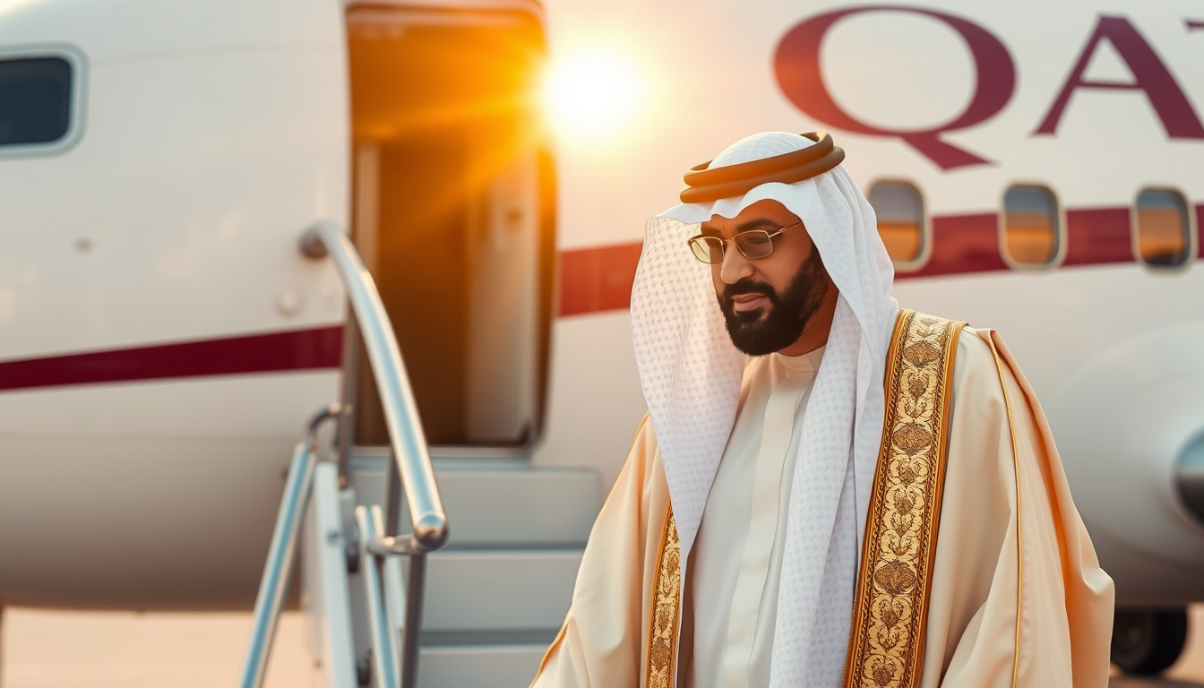 Kontrowersyjny szejk odleciał z Qatar Airways.