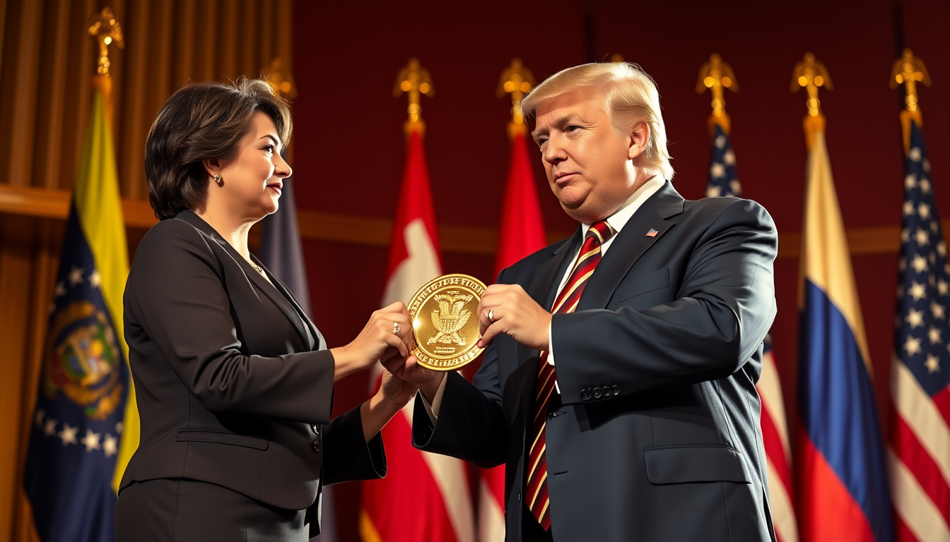 Machado symbolicznie przekazała medal Trumpowi w desperackiej próbie odzyskania poparcia.